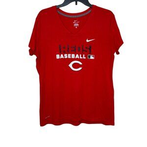 Cincinnati Reds Nike Women's V-neck T-shirt Dri-Fit Size XL Baseball Cincy MLB